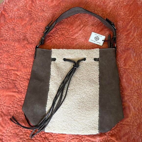 Faux brown suede sherpa - Picture 1 of 5